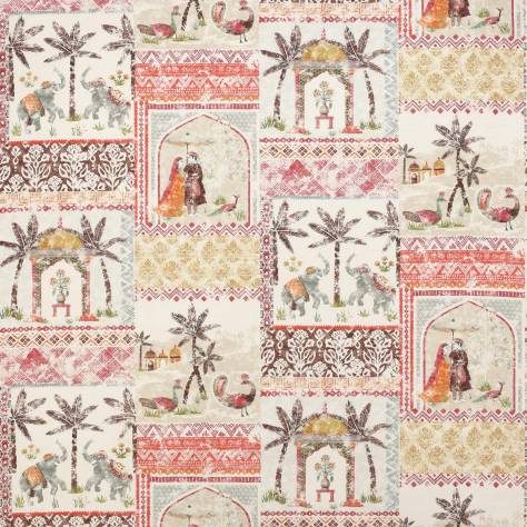 Jane Churchill Azara Fabrics Kashmir Garden Fabric - Red/Orange - J0067-02