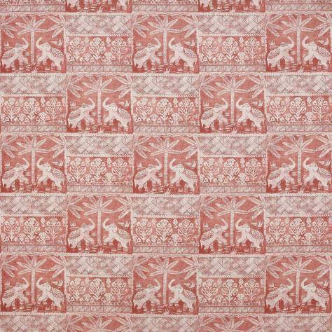 Jane Churchill Azara Fabrics Elephant Parade Fabric - Pale Red - J0072-02