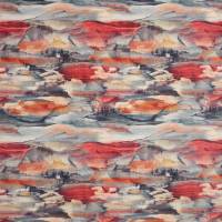 Solace Velvet Fabric - Red / Slate