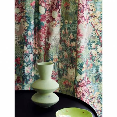 Jane Churchill Kingswood Fabrics Greenway Fabric - Soft Green/Pink - J0131-02 - Image 3