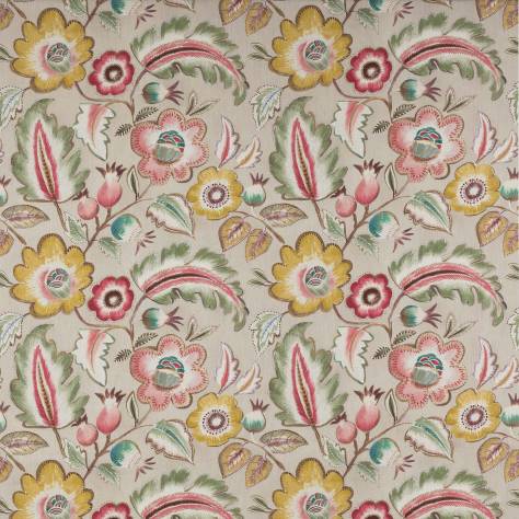 Jane Churchill Kingswood Fabrics Piper Fabric - Pink/Green - J0133-02