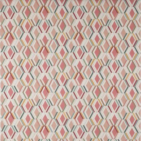 Jane Churchill Kingswood Fabrics Luna Fabric - Red/Pink - J0137-01 - Image 1
