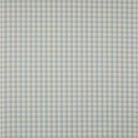 Jane Churchill Hartwell Fabrics Barlow Check Fabric - Sky Blue/Lime - J0161-04