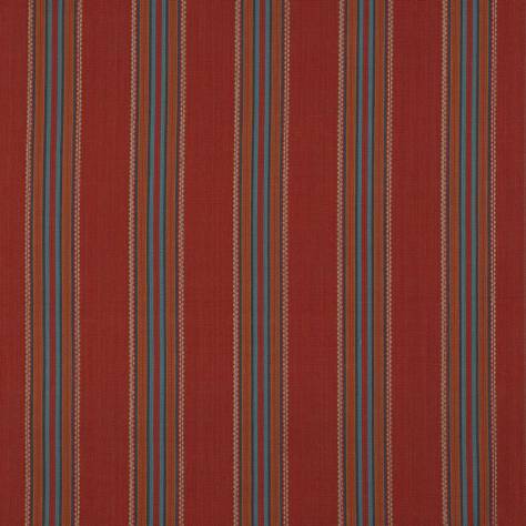 Jane Churchill Jasper Fabrics Indus Stripe Fabric - Red - J0143-01 - Image 1