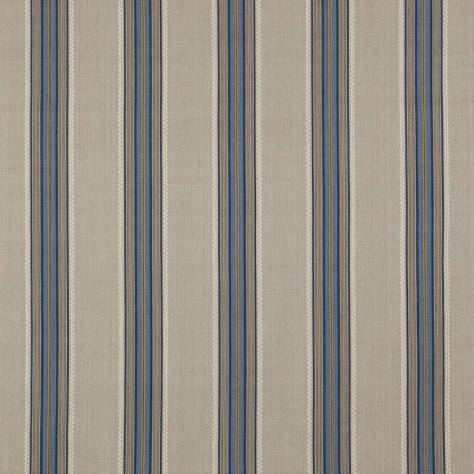 Jane Churchill Jasper Fabrics Indus Stripe Fabric - Blue/Stone - J0143-02 - Image 1