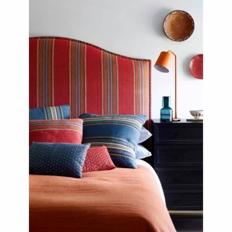 Jane Churchill Jasper Fabrics Indus Stripe Fabric - Red/Green - J0143-04