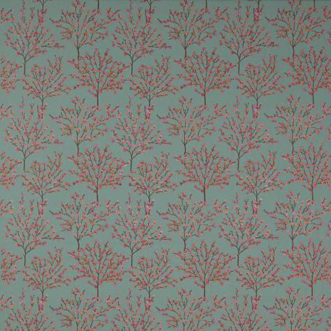 Jane Churchill Wildwood Fabrics Blossom Tree Fabric - Aqua/Pink - J0142-03