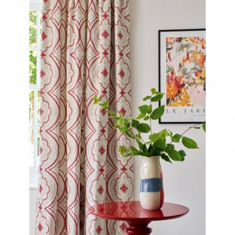 Jane Churchill Wildwood Fabrics Menara Fabric - Red - J0144-02