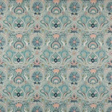 Jane Churchill Wildwood Fabrics Roxton Fabric - Teal - J0151-02 - Image 1