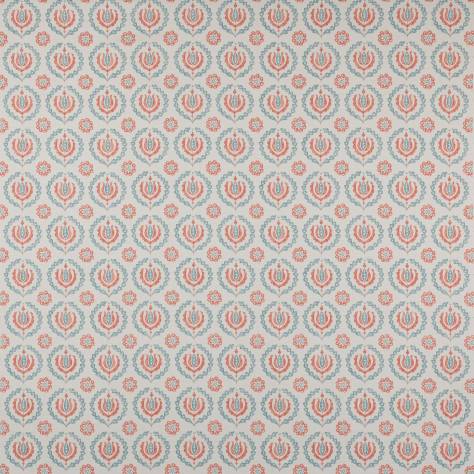 Jane Churchill Wildwood Fabrics Kira Fabric - Coral/Slate - J0154-04 - Image 1