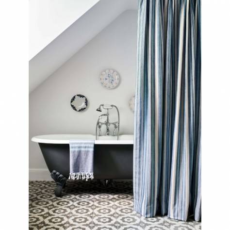 Jane Churchill Wildwood Fabrics Tulsi Stripe Fabric - Blue - J0155-01