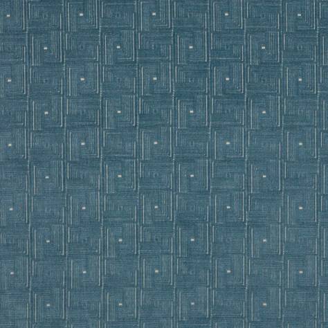 Jane Churchill Kaleido Fabrics Orson Fabric - Blue - J0164-01