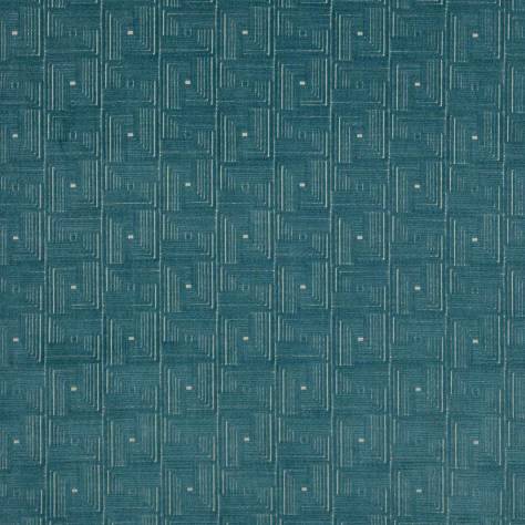 Jane Churchill Kaleido Fabrics Orson Fabric - Teal - J0164-02 - Image 1