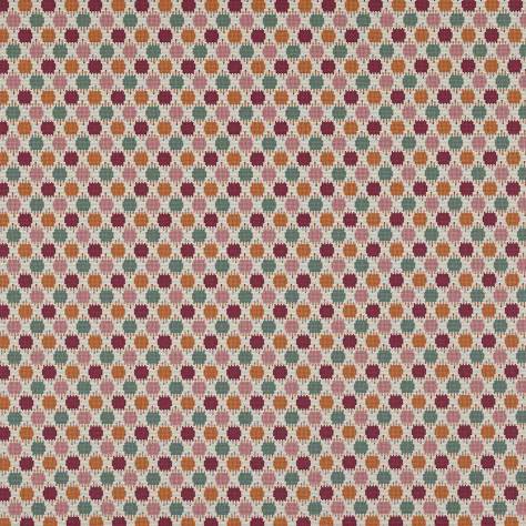 Jane Churchill Kaleido Fabrics Ellipse Fabric - Red/Green - J0172-02 - Image 1