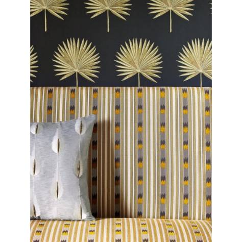 Jane Churchill Kaleido Fabrics Kendra Stripe Fabric - Ochre/Charcoal - J0174-01 - Image 2
