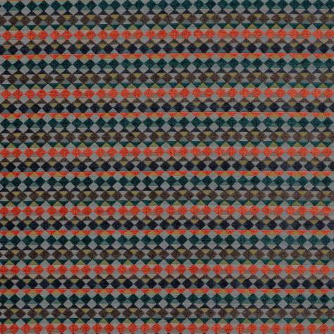 Jane Churchill Kaleido Fabrics Kaleido Fabric - Midnight/Orange - J0175-03