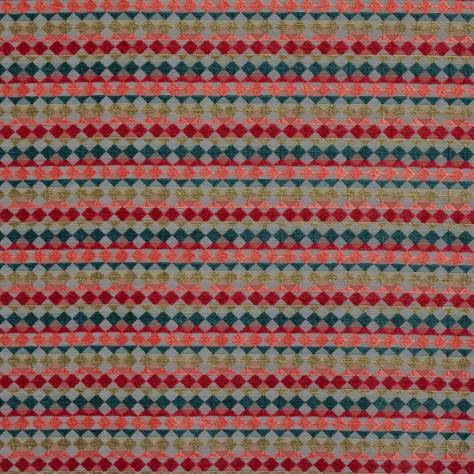 Jane Churchill Kaleido Fabrics Kaleido Fabric - Coral/Teal - J0175-04