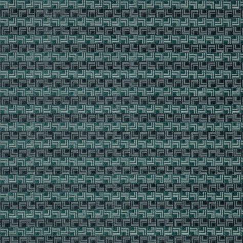 Jane Churchill Kaleido Fabrics Floyd Fabric - Teal - J0176-03