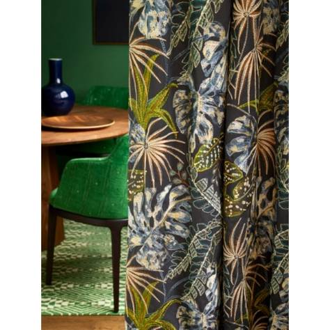 Jane Churchill Rousseau Fabrics Rousseau Fabric - Navy/Red - J0165-01 - Image 3