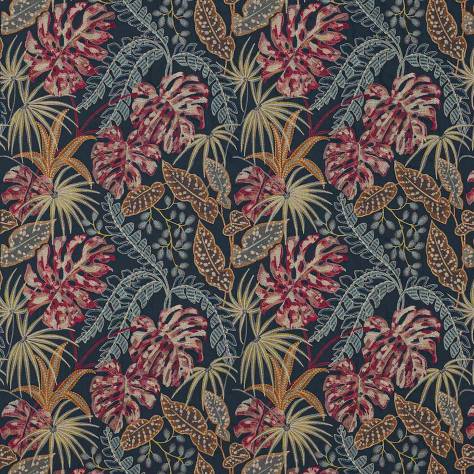 Jane Churchill Rousseau Fabrics Rousseau Fabric - Navy/Red - J0165-01 - Image 1