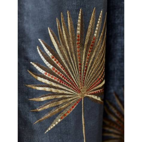 Jane Churchill Rousseau Fabrics Fortunei Fabric - Petrol/Gold - J0166-02 - Image 2