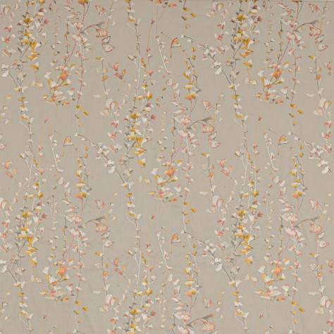 Jane Churchill Rousseau Fabrics Lila Fabric - Coral/Gold - J0170-02