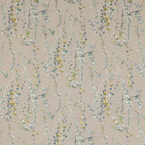 Jane Churchill Rousseau Fabrics Lila Fabric - Aqua/Lime - J0170-03