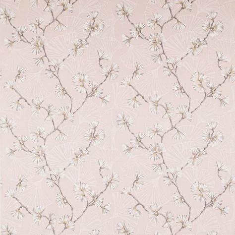 Jane Churchill Rousseau Fabrics Snow Flower Fabric - Pink - J0171-02 - Image 1