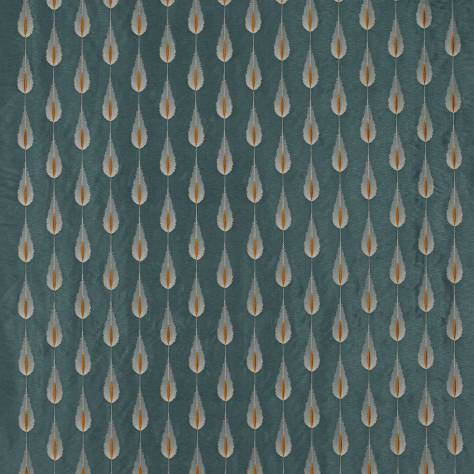 Jane Churchill Rousseau Fabrics Plato Fabric - Teal/Copper - J765F-07