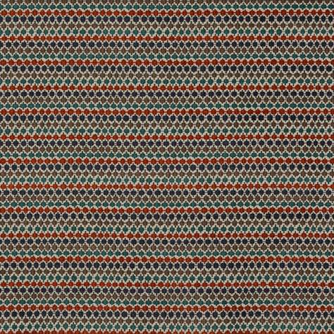 Jane Churchill Roxam Fabrics Hexam Fabric - Teal/Orange - J0194-03 - Image 1