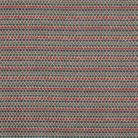 Jane Churchill Roxam Fabrics Hexam Fabric - Coral/Blue - J0194-05 - Image 1