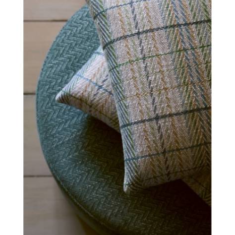 Jane Churchill Cabrera Stripes Fabrics Oxana Check Fabric - Navy/Green - J0188-01 - Image 4