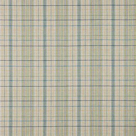 Jane Churchill Cabrera Stripes Fabrics Oxana Check Fabric - Navy/Green - J0188-01