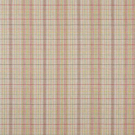 Jane Churchill Cabrera Stripes Fabrics Oxana Check Fabric - Red/Green - J0188-03 - Image 1