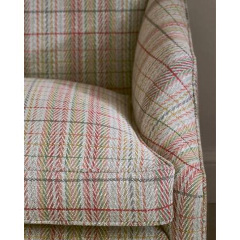 Jane Churchill Cabrera Stripes Fabrics Oxana Check Fabric - Charcoal/Pink - J0188-05