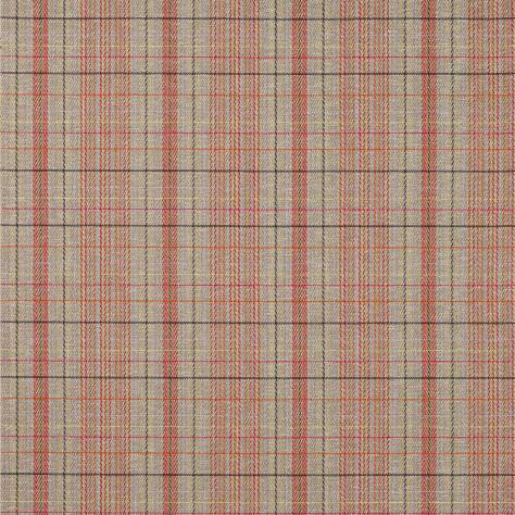 Jane Churchill Cabrera Stripes Fabrics Oxana Check Fabric - Charcoal/Pink - J0188-05 - Image 1