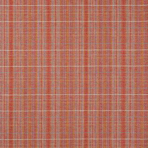 Jane Churchill Cabrera Stripes Fabrics Oxana Check Fabric - Red - J0188-06 - Image 1