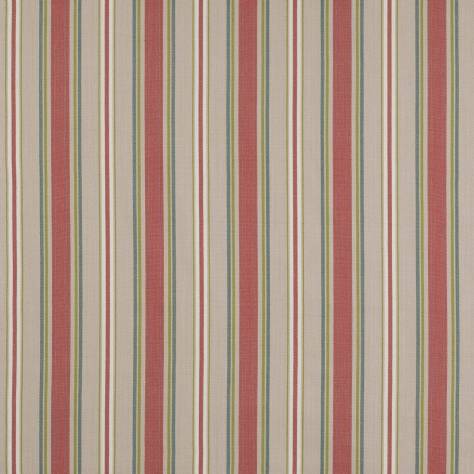 Jane Churchill Cabrera Stripes Fabrics Tango Fabric - Red/Green - J0190-03 - Image 1