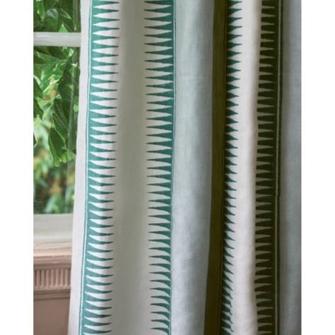 Jane Churchill Paradiso Fabrics Ezra Stripe Fabric - Aqua/Lime - J0186-04 - Image 2