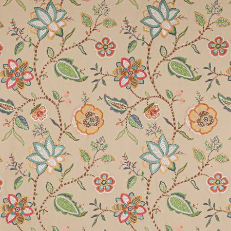 Jane Churchill Paradiso Fabrics Havana Fabric - Copper/Aqua - J751F-07 - Image 1