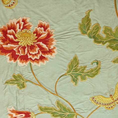 Colefax & Fowler  Baptista Fabrics Oriental Poppy Fabric - Aqua - F3302/03 - Image 1