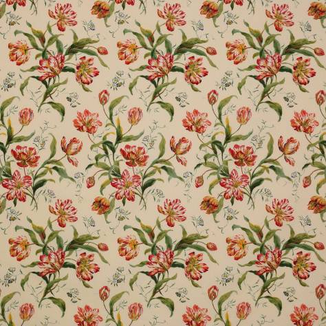 Colefax & Fowler  Classic Prints Fabrics Delft Tulips Fabric - Pink/Green - F2823/01