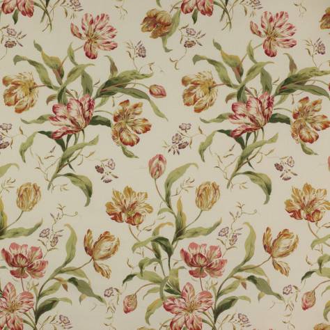 Colefax & Fowler  Classic Prints Fabrics Delft Tulips Fabric - Pink/Ochre - F2824/03