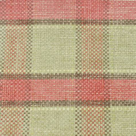 Colefax & Fowler  Malin Fabrics Malin Check Fabric - Red/Sage - F4224/06