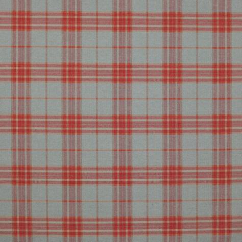 Colefax & Fowler  Malin Fabrics Dunmore Check Fabric - Aqua/Tomato - F4238/03
