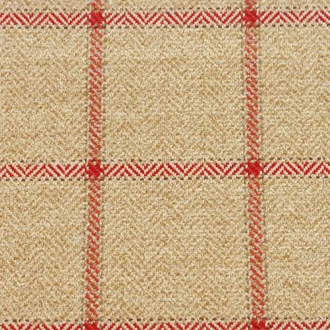Colefax & Fowler  Malin Fabrics Linsmore Check Fabric - Red/Sand - F4239/06
