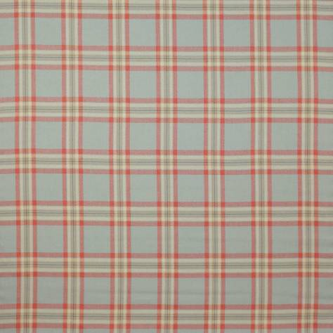 Colefax & Fowler  Edgar Fabrics Malone Check Fabric - Tomato/Aqua - F4518/03
