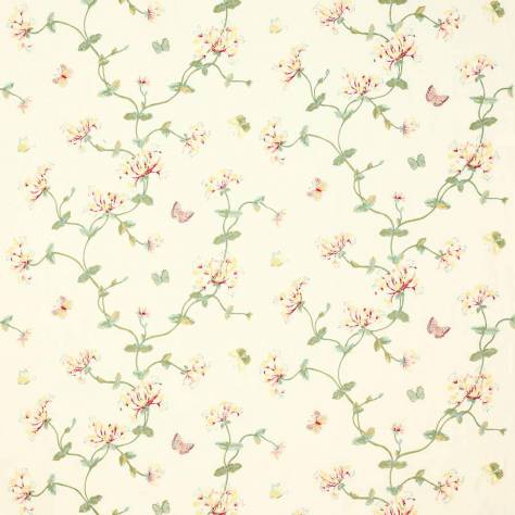Colefax & Fowler  Eloise Fabrics Honeysuckle Garden Fabric - Pink/Green - F4609/02
