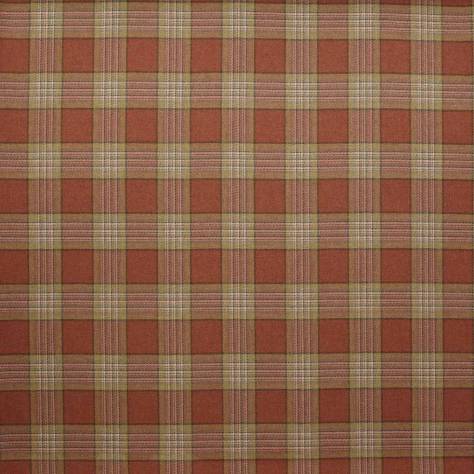 Colefax & Fowler  Fen Wools Lowick Plaid Fabric - Tomato / Green - F4628-03