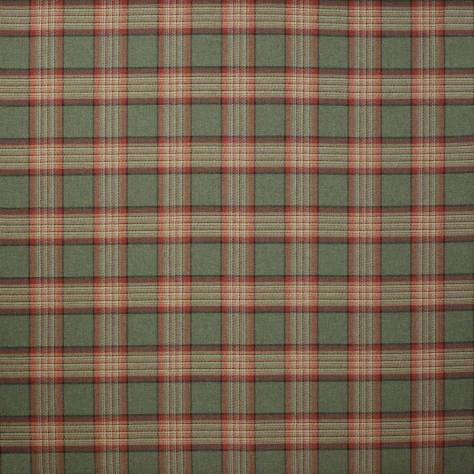 Colefax & Fowler  Fen Wools Lowick Plaid Fabric - Red / Sage - F4628-04